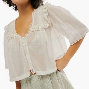 BRAND NEW,~Free People Luna Lace Ruffle Top